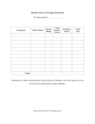 Payroll Budget Estimate