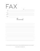 Personal Fax Lined fax cover sheet