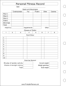 Personal Fitness Record - Left