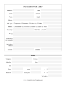 Pest Control Work Order Template