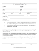 Pet Euthanasia Consent Form