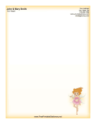 Pink Fairy stationery design