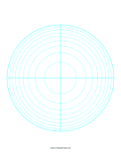 Printable Polar Graph Paper - Logarithmic - One Decade Fifteen Degrees