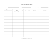 Pool Maintenance Log