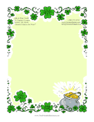 Pot Of Gold And Shamrocks stationery design