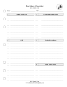 Pre-Show Checklist