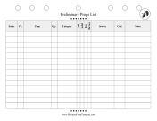 Preliminary Props List