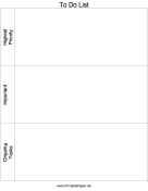 Printable Priority To Do List
