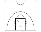 Printable Professional Basketball Half-Court Diagram