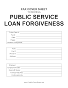 Public Service Loan Forgiveness fax cover sheet