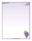 Purple Wine Grapes stationery design