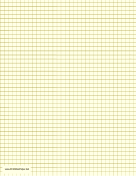 Printable Graph Paper - Light Yellow - One Inch Grid