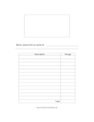 Quote fax cover sheet