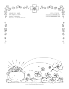 Rainbow And Pot Of Gold Black and White stationery design