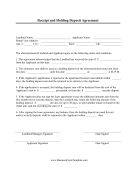 Receipt And Holding Deposit Agreement