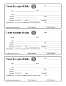 Receipt Of Sale Coins