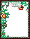 Red Bow Checked Border stationery design