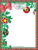 Red Bow Plaid Border stationery design