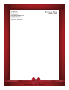 Red Bow Valentines Letterhead