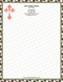 Red Cross Poinsettia Border stationery design