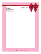 Red Ribbon Valentines Letterhead