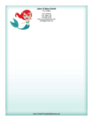 Redhead Mermaid stationery design