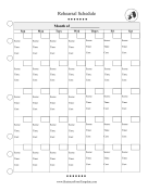 Rehearsal Schedule Month