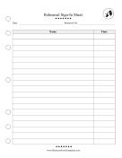 Rehearsal Sign-In Sheet