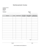 Reimbursement Invoice Template