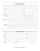 Repair Work Order Template