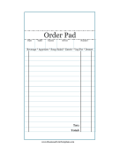 Restaurant Order Pad