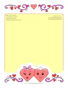 Romantic Heart Couple stationery design