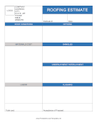 Roofing Estimate Template