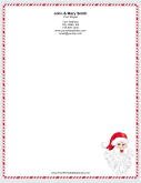 Santa Claus Candy Cane Border stationery design