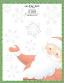 Santa Claus Green Border stationery design