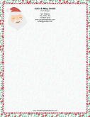 Santa Portrait Greenery Border stationery design