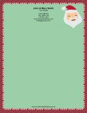 Santa Portrait Plaid Border stationery design