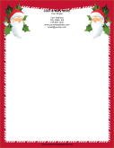 Santa Portraits Candy Cane Border stationery design