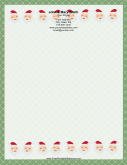 Santa Portraits Green Border stationery design