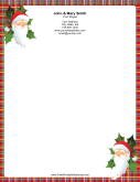 Santa Portraits Plaid Border stationery design