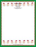 Santa Portraits Poinsettia Border stationery design