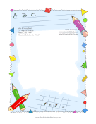 School Supplies stationery design