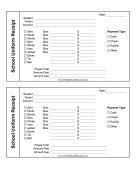 School Uniform Receipt