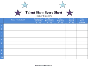 Printable Score Sheet For Talent Show Humor