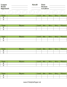 Printable Score Sheet For Tennis