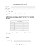 Security Deposit Return Letter