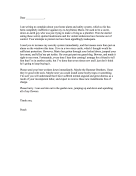 Security System Complaint Letter