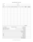 Semi-Monthly Time Card With Deductions