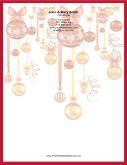 Several Colorful Ornaments Red Border stationery design