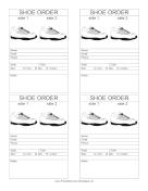 Shoe Order Form Template